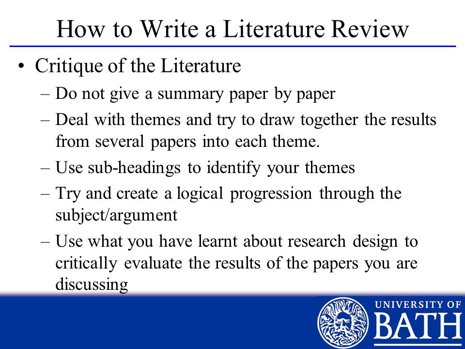 what do you need to write a literature review